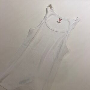 RE/DONE x Hanes Ribbed Tank Top White Cotton Scoop Neck XS